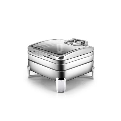 China Modern High Quality Luxury Desgin Square Stainless Steel Anti-scalding Chafing Dish for sale