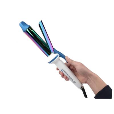 China Round Curling Iron Woman Rainbow Titanium Hairstyle Far Infrared Magic Wand 1.3 Inches for sale