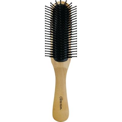 China The beech handle feels deep. Wooden Paddle Beech Material 7 Row Hair Brush for sale