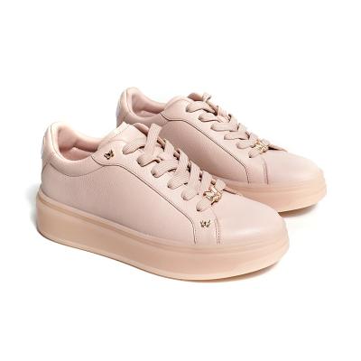 China Thermal Fashion New Spring Summer Women'S Platform Shoes Lace-Up Women Pink Shoes Low-Top Casual Shoes for sale