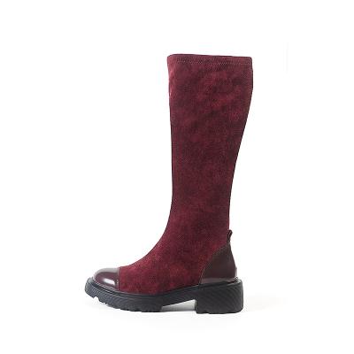 China Round Fashion Autumn Winter Casual Thick Winter Long Boots Flat Platform Knee High Boots for sale