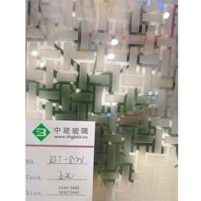 China Low Yard Price Guaranteed Quality Pattern Acid Etched Tempered Glass for sale