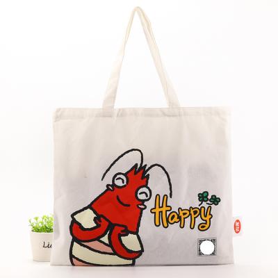 China Handled Eco Products Wholesale Custom Women Eco Cartoon Grocery Cotton Shopping Bag for sale