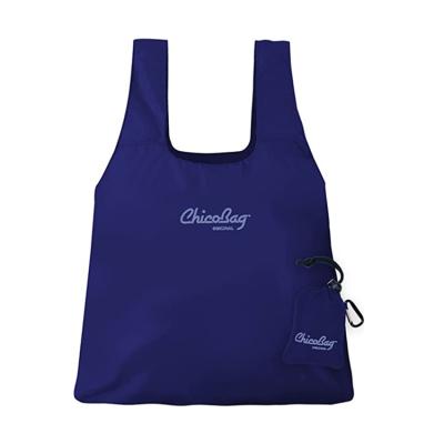 China New Design Promotion Folding Items Invest Handle Style Blue Reusable Foldable Shopping Bag for sale