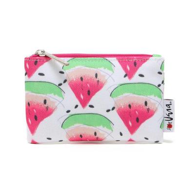 China Wholesale Eco-friendly Watermelon Printed Pocket Bag Canvas Mini Polyester Coin Bag With Zipper for sale