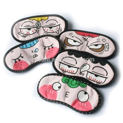 China Dark Circles Promotional Items With Logo Cute Sleeping Eye Cover Mask Wholesale Custom Printed Polyester for sale