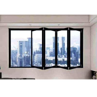 China Wholesale standard size soundproof glass profile folding aluminum bifold window and screen folding door windows and doors folding screen for sale