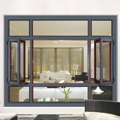 China Aluminum Windows 2022 NEW Magnetic Screen Design and Broken Door Bridge Triple Glazed Aluminum Casement Windows for sale