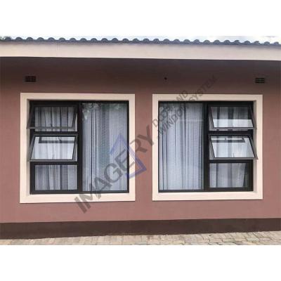 China Custom Wholesale Aluminum Hurricane Impact Swing Images Tempered Glass Double Awning Window For Residential for sale