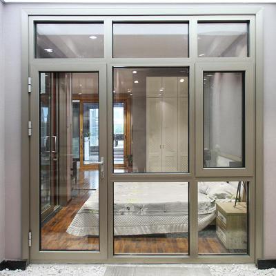 China Sound Insulation IMAGES Double Folding Glass Doors Windows Casement Windows Multi-Fold Aluminum Sliding Glazed Modern Design for sale