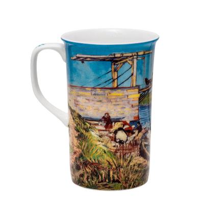 China Lightweight /Healthy /Luxurious Van Gogh Klimt Large Capacity Fine Bone China Loose Bone China Coffee Mugs for sale