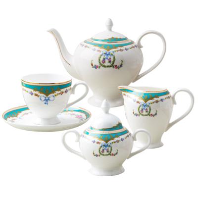 China 15 Pcs Disposable Bone China 6 Good Antique People Lucky Porcelain Tea Set for sale