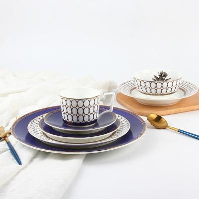 China Restaurant Dinner Dishes and Viable Famous Dishes / Royal Dubai Bone China Dinnerware Set for sale