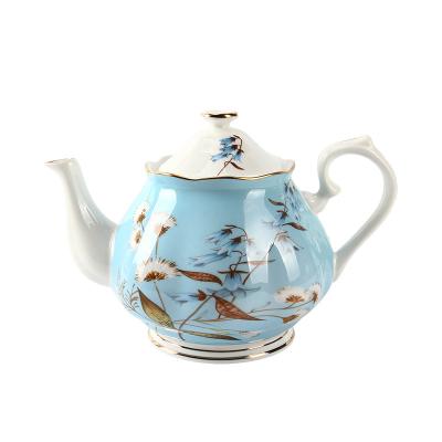 China Viable Elegant Bone China Ceramic Coffee Pot With Infuser Products Hot Sale Colorful Ceramic Teapot 1000ML for sale