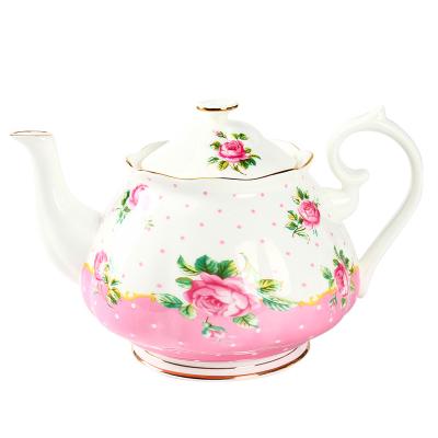 China Cheap Ceramic Royal Modern Style Gold Viable Side Custom Made Teapot for sale