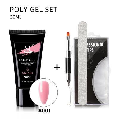 China Personal Use For DIY And Nail Art For Nail Salon Products 4Pcs Private Label Acrylic Gel Nail Polish Poly Kit With Lamp for sale