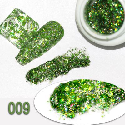 China Personal use for DIY and nail art for salon HS new trend private label 9 colors shine mermaid solid glitter nail UV gel polish for sale