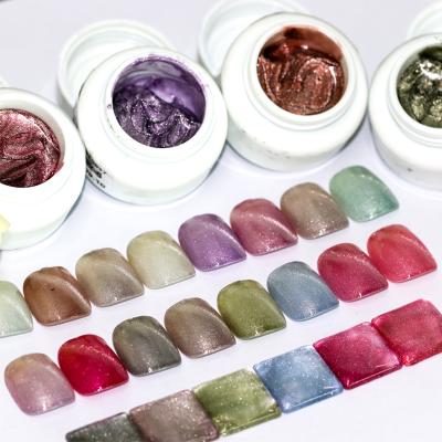 China Personal Use for DIY and Nail Art for Salon Private Label HS 16 Colors Soak Off UV Gel Solid Paint Cat Eye Nail Gel Polish for sale