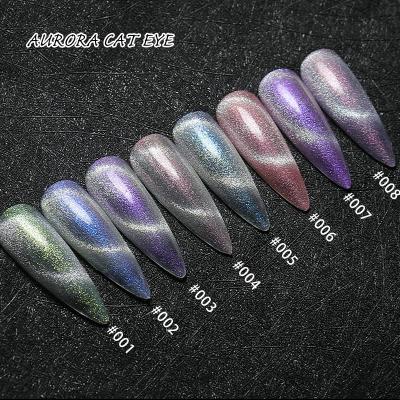 China Personal Use for DIY and Nail Art for Salon Free Sample Private Label 8 Colors Magnetic Crystal Spar Cat Eye Gel Nail Polish HS for sale