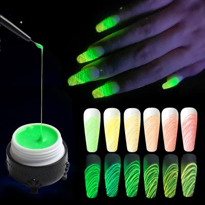 China Personal Use for DIY and Nail Art for Salon Luminous Nail Spider Gel Effect Neon Fluorescent Nails Soak Off UV Led Glow in Dark Spider Gel Polish for sale