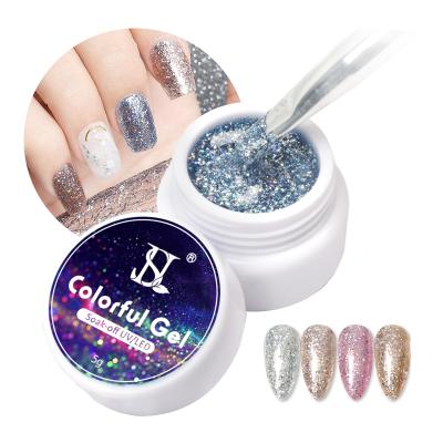 China Personal Use For DIY And Nail Art For Free Wholesale Shiny Glitter Effect Salon Factory Sameple 5g Instant Gel Nail Polish for sale