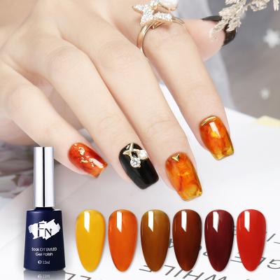 China Personal use for DIY and nail art for wholesale price Custom Logo Soak Off Uv Led Amber Glass Nail Gel Polish from salon F-N for sale