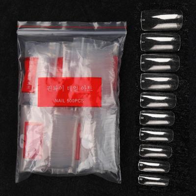 China 500pcs Design Bag False Nail Tips Clear Natural French Nails Supplies Full Cover Nail Tips for sale