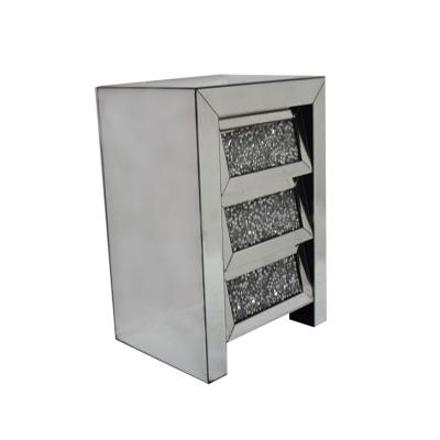 China Nightstand Convertible High Quality Hot Selling Modern Silver Mirrored Side Table Bedroom Products for sale