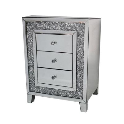 China High Quality Hot Selling Modern Convertible Nightstand Bedside Table Bedroom Mirrored Furniture 3 Mirror Bedside Table Products for sale