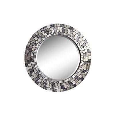 China Modern Decorative Round Art Wall Decorative Rainbow Glass Mosaic Frame Luxury Handmade Mirror for sale