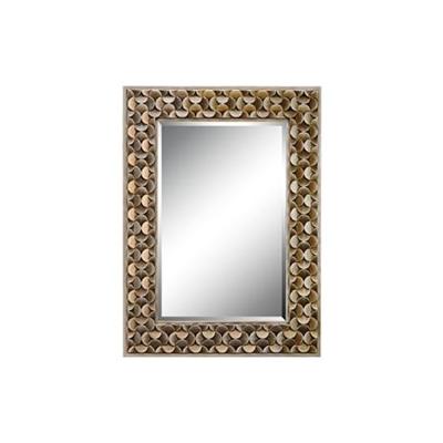 China Hot sale high quality modern wall mirror with metal furniture unique decoration living room rectangular rattan mirror for sale