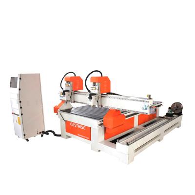 China MDF ACRYLIC ALUMINUM 1325 3D Woodworking Carving Machine 4 Axis Dual Heads CNC Rotary Vertical Router for sale