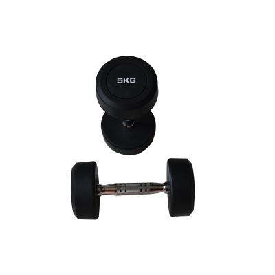 China Paint-Baked Dumbbell OEM Gym Round Head Rubber Wrapped Solid Weights Sets Dumbbell Hex Hex for sale