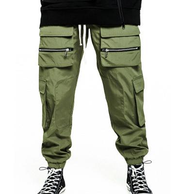 China Arrietty 2021 New Fashion Solid Mens Drawstring Cargo Sweatpants Men QUICK DRY Pocket Men's Trousers Overalls for sale