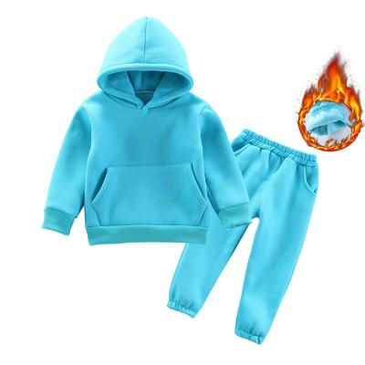 China Girl Kids Casual Legging For Winter Jogger Two Piece Tracksuit Cropped Sweatshirt And Pants Kid Baby Hoodie 2Pcs Set for sale