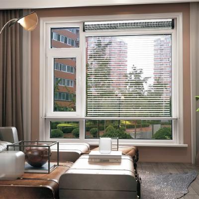 China Folding Aluminum Screen Casement Window Manufacturer Cool Air System Thermal Break Curtains Window For Office for sale