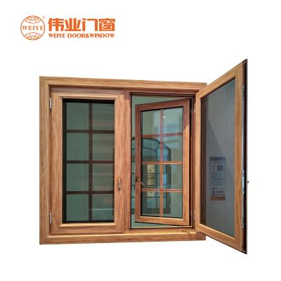 China Magnetic Screen 110mm-Thick Used Aluminum Casement Window With Screen Sash for sale