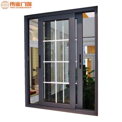 China Latest Design Folding Windows And Doors China Supplier New Products Aluminum Window Sliding Screen Window With Grille for sale