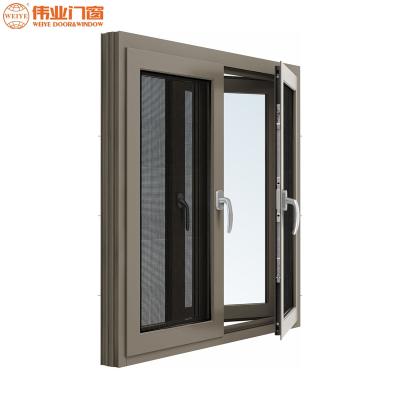 China Guangdong Fixed Wide Glass Window Insulated Tilt And Turn Window Casement Window for sale