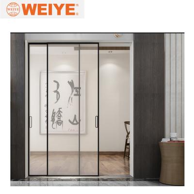 China WYT110series Sound Insulation Palladium Sliding Door Max Open Size Simple Aluminum Alloy Grain Door Foshan Factory Supply for sale