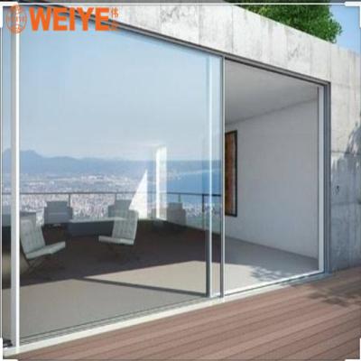 China WEIYE Large Size Heat-Insulation Modern Exterior Aluminum Slim Frame Entrance Sliding Door for sale