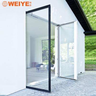 China WEIYE factory price modern aluminum slim casement door waterproof soundproof double glass for bathroom for sale