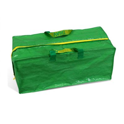 China Folding Easy Carry 120gsm Green PE Material Outdoor Cushion Storage Bag for sale