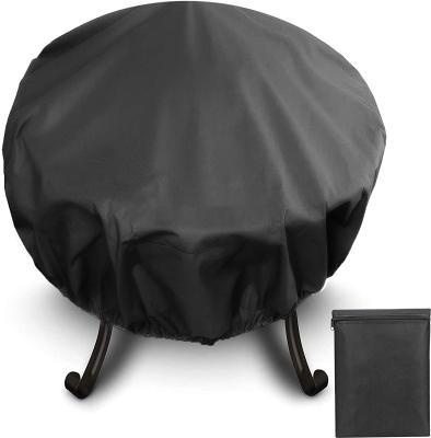 China Polyester Fabric Round Fire Pit Cover-Waterproof, Windproof and UV Resistant Fire Pit Covers with Drawstring for Patios Outdoor Round Fire Pit for sale