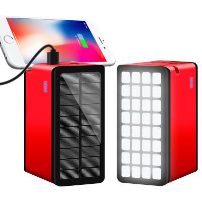 China Quick Charge Support Solar  Power Bank 100,000 MAh Large Capacity Solar 100000 MA Mobile Power with LED Light for Camping for sale