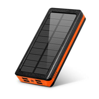 China Solar Outdoor Power Bank 20,000 MAh Large Capacity Solar 100000 MA Mobile Power with LED Light for Camping for sale