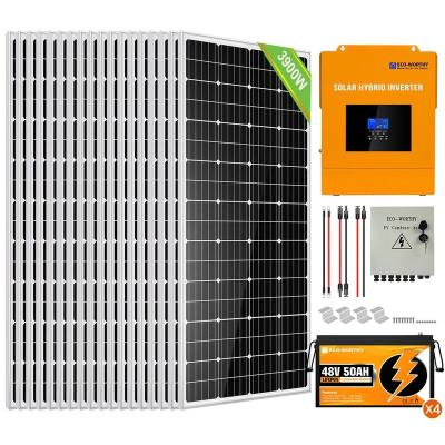 China Commercial Complete Kit All In One Inverter Off Grid 4000w Generator Solar Power System Home Portable Chinese Factory Wholesale 1 - for sale