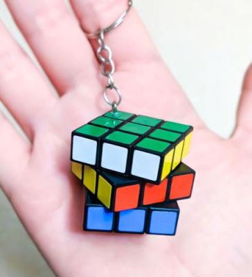 China DIY TOY Promotion Customized Picture Advertising, Pendant Key Ring Rubikes Key Chain Mini Car Keychain Rubi cube puzzle keychain phone for sale