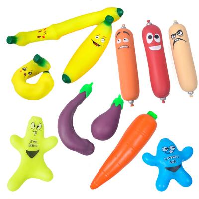 China Banana Fruit Stretch Squeeze Toy Cheap Price Filled With Sand Banana Stretch Toy Simulation Fruit Stress Squishy Toy for sale