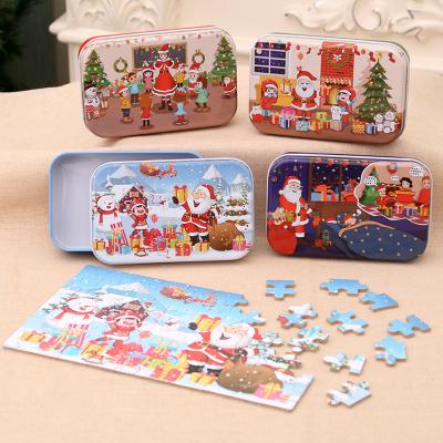 China Top Selling Eco-Friendly Gift DIY 60 Pieces Puzzle Toy Kid Christmas Wooden Jigsaw Puzzle For Christmas Holidays for sale